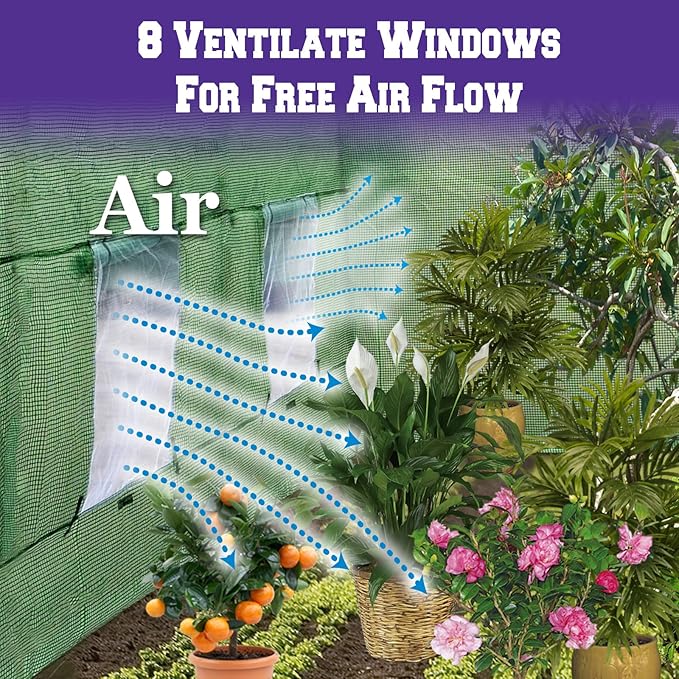 BenefitUSA Larger Hot Green House 20'X10'X7' Walk in Outdoor Plant Gardening Greenhouse Cover (Frame Does Not Included)