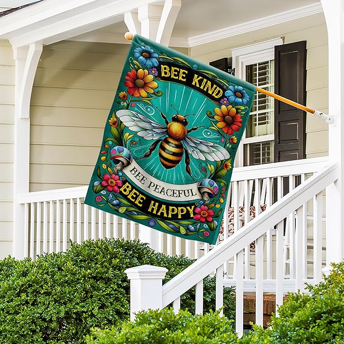 FLAGWIX Bee Decor American Flag - House American Flags for Outside 29.5" x 39.5" - Bee Gifts for Women Men, Hippie Gifts for Mom Grandma Animal Lovers, Yard Flags for Outside, Outdoor Decor for Patio