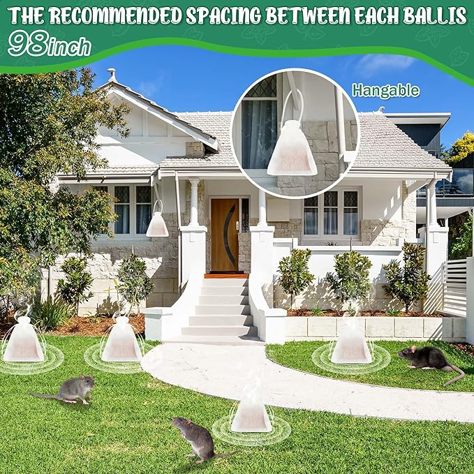 24 Pack Natural Mice Repellent - Peppermint Oil to Repel Rats Mice Vole Mole Deterrent for Car Engines Indoor and Outdoor, Safe for Humans & Pets, Pouches for Other Pest Roaches