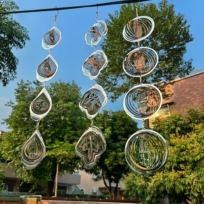 Bird Scare Discs Set，Highly Reflective Bird Deterrent，Extra Sparkly Wind Spinner Outdoor Garden Decor，Bird Scare Devices for Yard Patio.