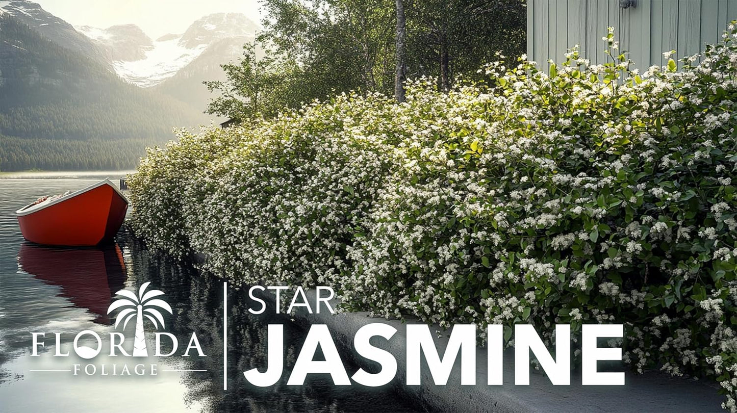 Star Jasmine | 40 Live Plants | Trachelospermum Jasminoides | Fragrant Blooming Evergreen Vine, Low Maintenance, Climbing, White Flowers, Attracts Pollinators, Drought Tolerant