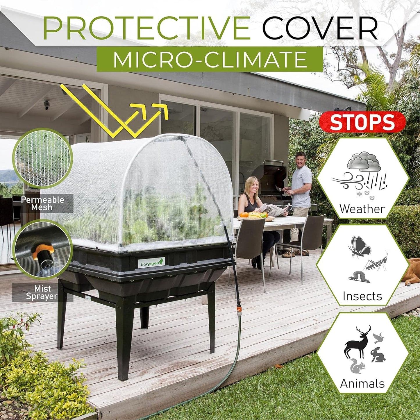 Vegepod - Raised Garden Bed - Self Watering Container Garden Kit with Protective Cover, Easily Elevated to Waist Height, 10 Years Warranty (Medium)