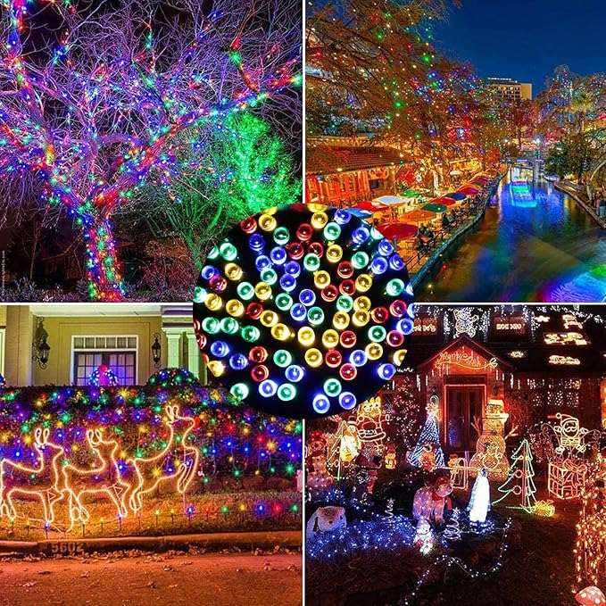 Joomer Solar Christmas Lights Outdoor, 105FT 300 LED 8 Modes Solar String Lights Waterproof Fairy Tree Lights for Garden Yard Patio Christmas Decoration (Multicolor)