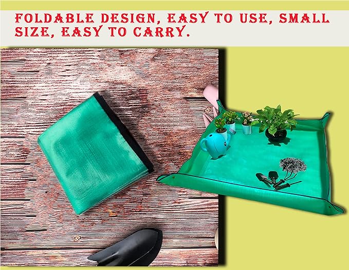 39.4" x 39.4" Large Plant Repotting Mat for Indoor Plants, Portable and Foldable Gardening mat, Waterproof Transplanting Potting Mat in Garde