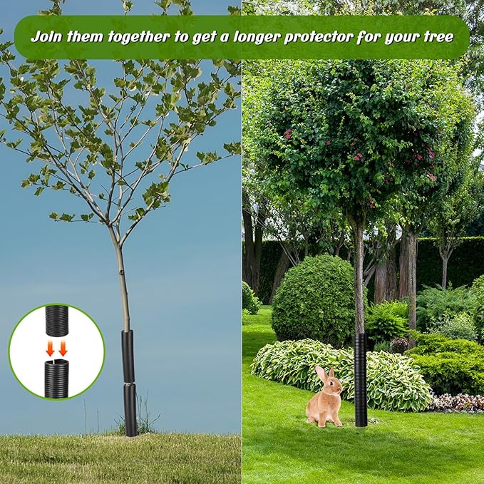 20 Pcs Corrugated Tree Guards Saplings Tree Trunk Protectors from Deer Tree Tubes Guard Tube Wraps to Protect Bark, Sapling from Rodents, Mowers, Animals(15.7 x 2",Black)