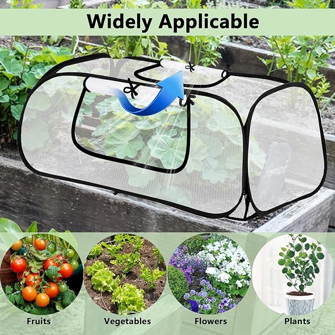 45*22*16" Plant Covers Freeze Protection with Two Air Hole and Breathable Mesh for Raised Beds, Accelerator Plants Cover, Mini Greenhouse Cover, Frost Cover for Plant Vegetable Seedling Protector 2PCS