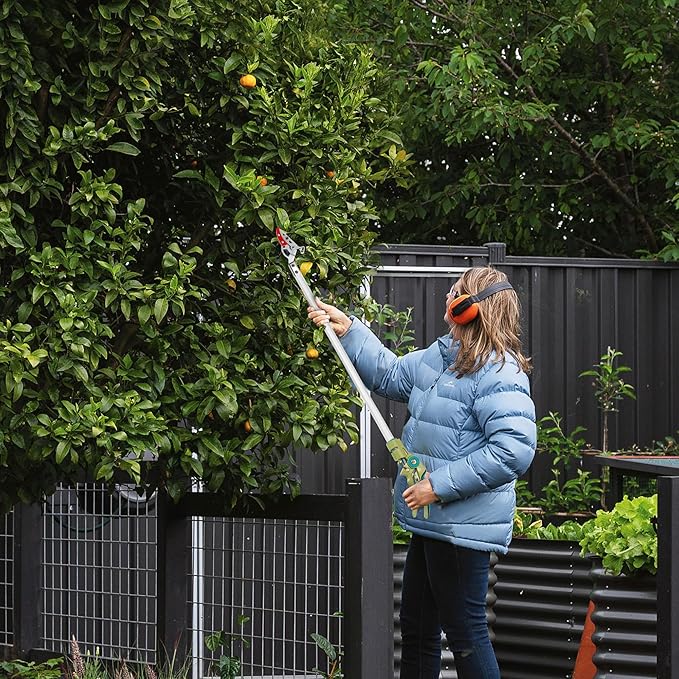 GARTOL Cut & Hold Long Reach Pole Pruner, 32 Inch Lightweight Tree Trimmer Long handle Pruner, Cuts up to 1/2 Inch, One-Hand Garden Pruning Shears for Branches Trimming, Fruit Picking