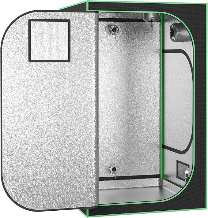 Nova Microdermabrasion 48'' x 48''x 80'' Grow Tent, 4'x4' Indoor High Reflective Mylar Hydroponic Growing Tent Room with Observation Window and Floor Tray for Plant Fruit Flower Veg