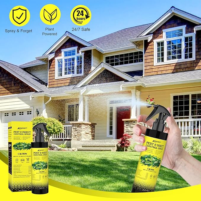 Upgrade Pest & Insect Control Spray,Silverfish Repellent Indoor & Outdoor, Spider & Ant Control for House, Peppermint & Cedar Oil Formula | Plant-Based, Pet-Safe Pest Defense