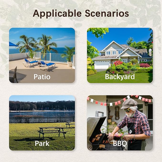 Picnic Table with Bench for 6-8 Person Outdoor Wooden Rectangle Table for Backyard, Porch, Patio, Deck w/Umbrella Hole -Brown