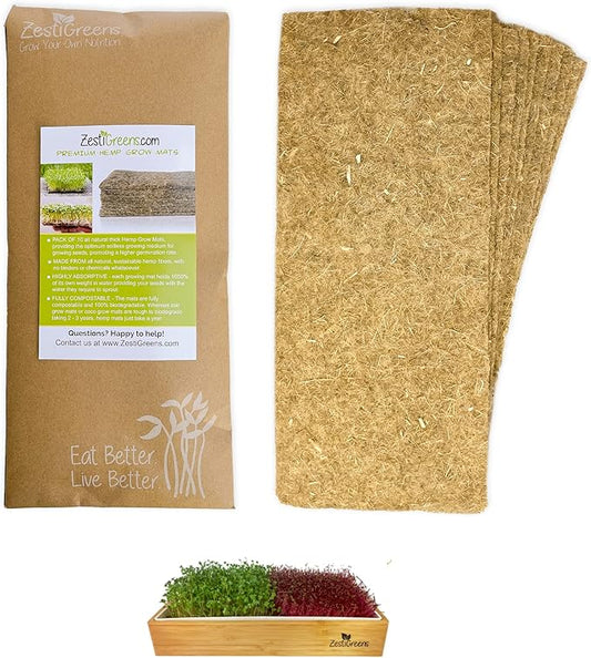 Hemp Mats for ZestiGreens Microgreens & Wheatgrass Kit