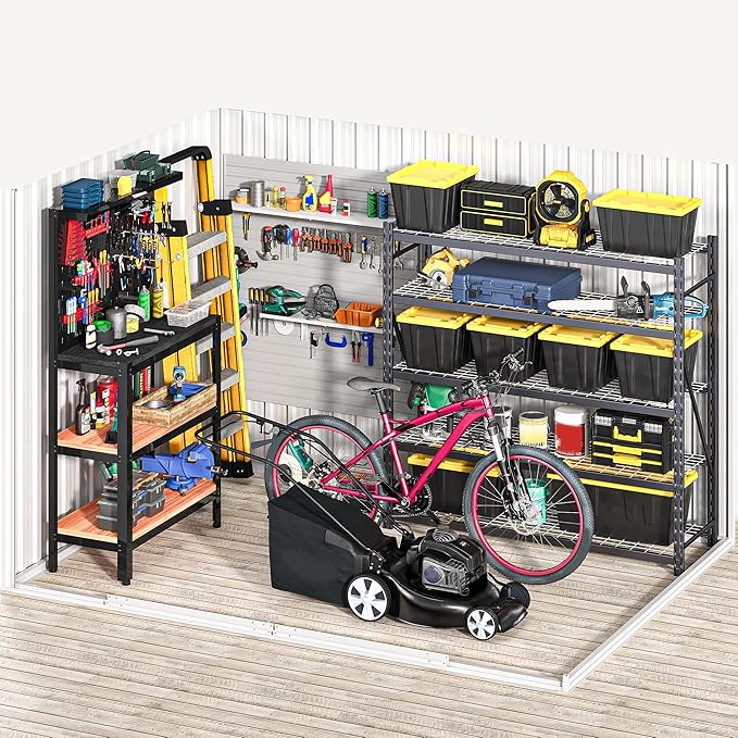 DWVO 8'x6' Large Metal Outdoor Storage Shed, Heavy Duty Tool Storage Sheds for Backyard Patio Lawn - Ideal for Bicycles, Garden Tools, and Lawn Equipment, Easy-to-Assemble, Dark Gray
