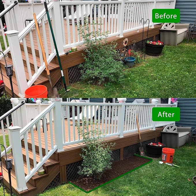 Landscape Edging Border 60 FT 2 Inch Tall with 120 Spikes, Plastic Edging for Landscaping, Garden Edging Border， Flower Bed, Paver and Lawn Edging Border, Green