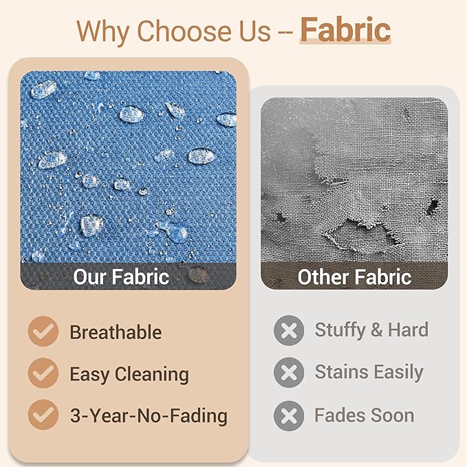 HOOOWOOO Outdoor Patio Bistro Set,3 Pieces Wicker Out Door Swivel Rocking Chair with Matching Side Table,Patio Furniture Sets,Blue