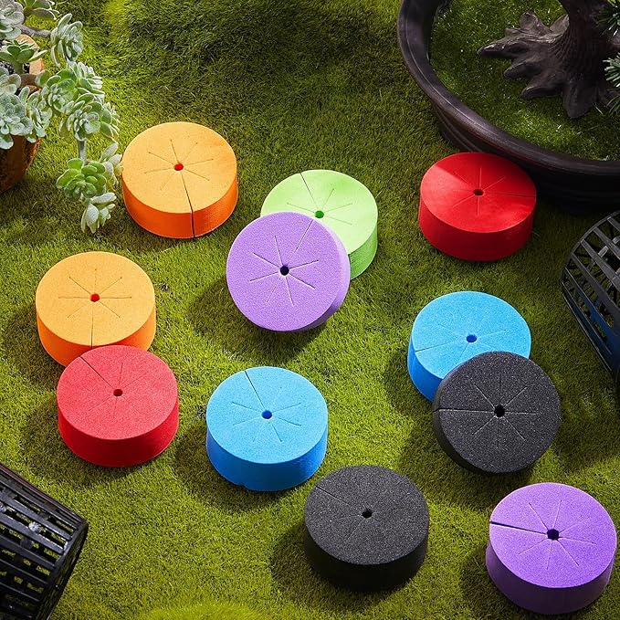 Lallisa 120 Pcs Clone Collars 2 Inch Foam Inserts for Hydroponic Cloning Machines Fits 2" Net Pots Reusable Collars for Hydroponics Plant Germination in DIY Cloner and Clone Machines (Multicolor)