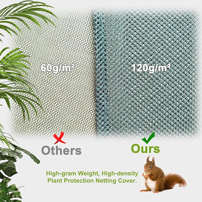 2PCS Mesh Plant Cover from Animals - 40" x 40" x 30" Plant Netting Pest Guard Cover with Stakes for Raised Bed, Plant Tent Cage Protector for Vegetables Fruits Flowers Small Animals