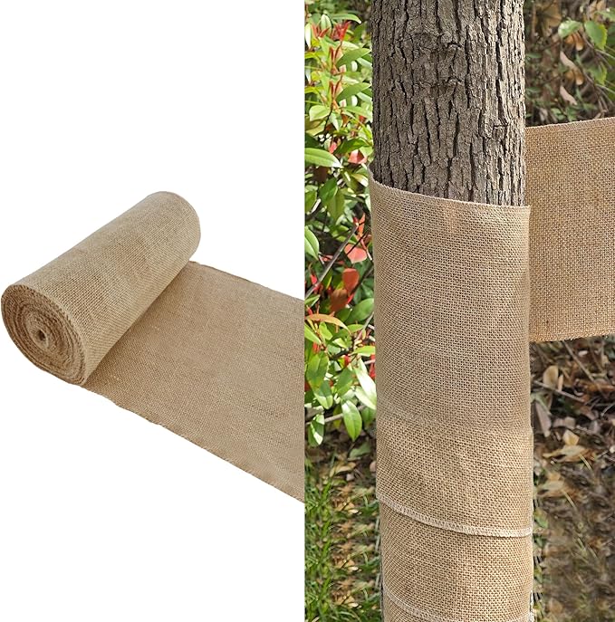 Agfabric 40''x100ft Gardening Burlap Fabric Roll, Burlap Tree Wrap, Weed Barrier, Erosion Control, Table Runner, Outdoor Plants, Winter Tree Trunk Guards Protect Bark, 100% Jute 1 Roll