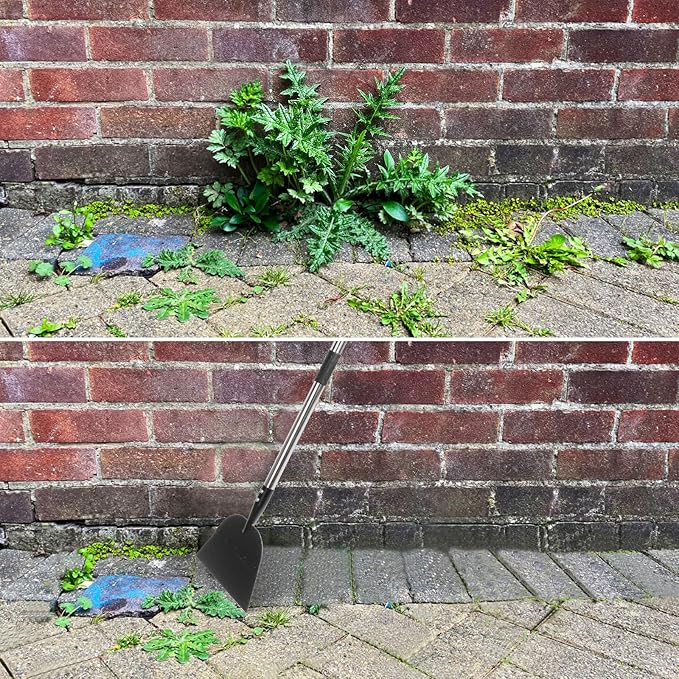 OCGIG Snow Shovel, Ice Scraper, Flat Shovel, 54 inch Ice Removal Tool for Road Outdoor Garden Cleaning Scraper, Folding Snow Ice Chopper for Walkway, Driveway Weeding Tool, Lawn Edging Weed Remove