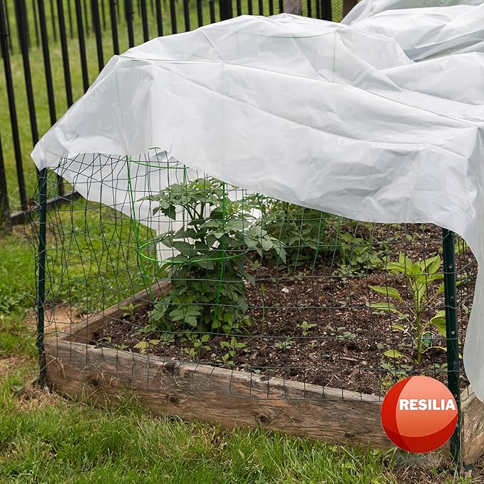 RESILIA Clear Greenhouse Sheeting - UV-Protected, Heavy-Duty Gauge Outdoor Polyethylene Cover for Weatherproofing Greenhouses, Garden, Plants, 6.5-Foot by 10-Foot Roll, 6-Mil Thick, Made in The USA
