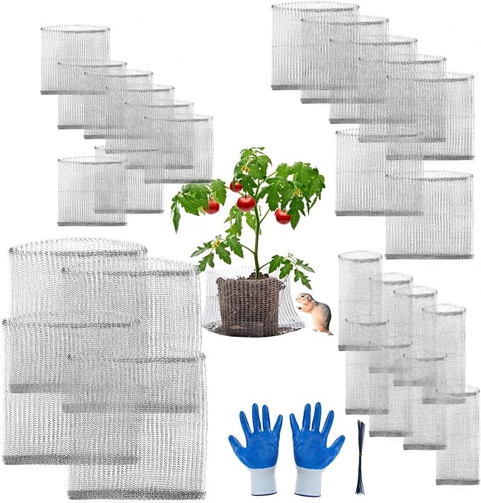 Gopher Wire Baskets, mole Guard,Root Guard,28 pcs Gopher Baskets 5 Gallon,3 Gallon,1 Gallon,1 Quart Bulb Basket for Protect Roots,Tubers and Bulbs from Vole, Gopher and Mole