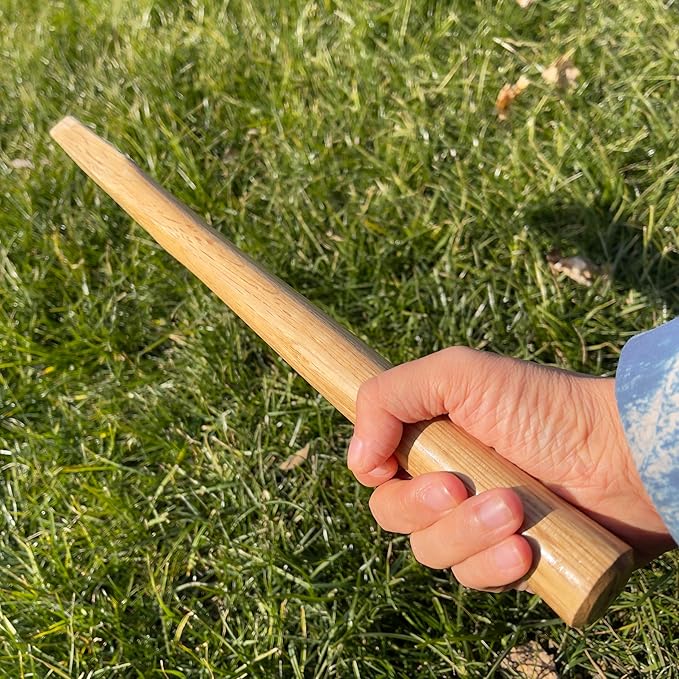 ALANX 14 inch Replacement Oak Wood Handle with one pin, Garden Hand Tool Handle