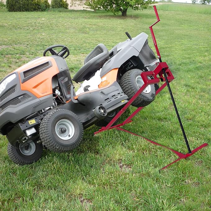 Lawn Mower Lift Jack, 890 Lbs Capacity Telescopic Maintenance Jack with Manual Handle & Power Tool Extension Handle,Adjustable Height-Lawn Mower Lift Table for Garden Tractors/Riding Lawn Mower