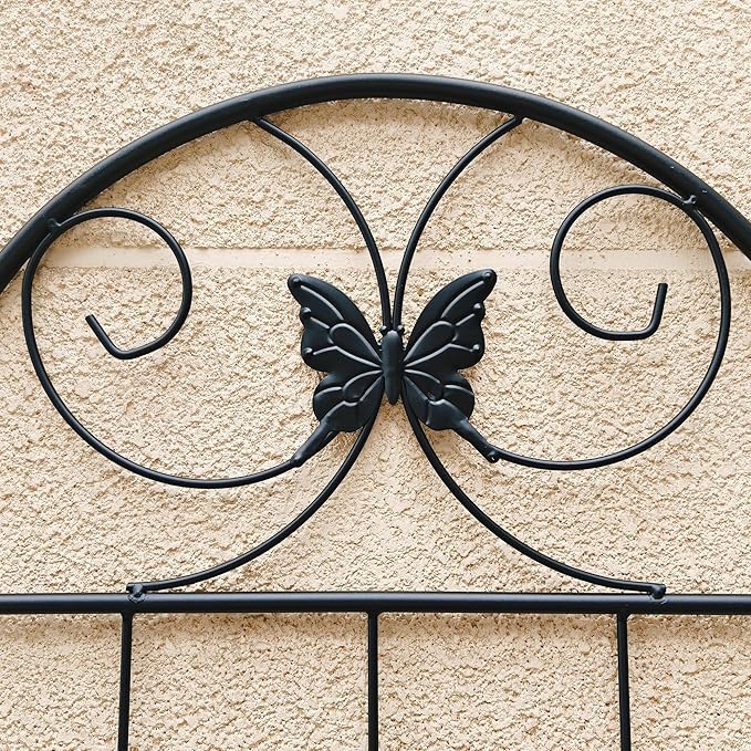 2 Pack Garden Trellises with Black Metal Coating, Trellis for Climbing Plants Outdoor, Roses, Vegetables, Vines, Cucumbers-19.7×71 inches.