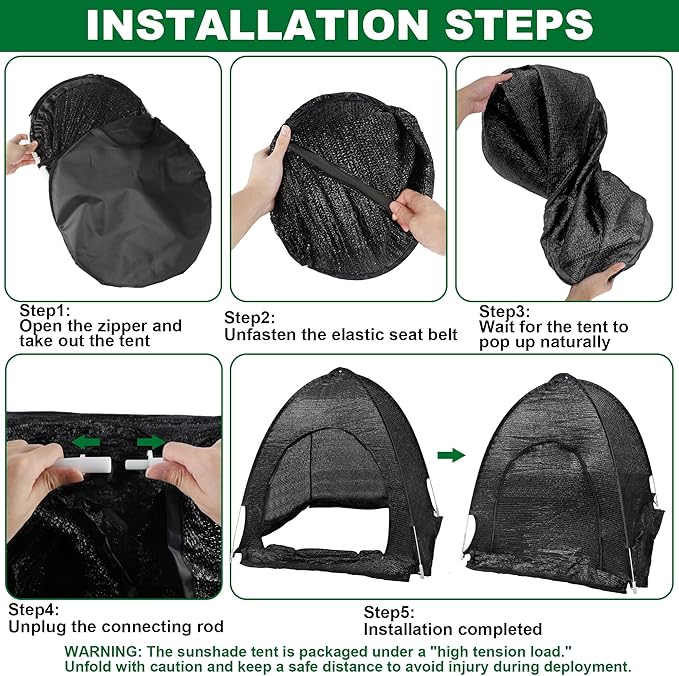 winemana 2 Pcs 70% Plant Shade Tent for Garden, 33.5x35.5x31.5 inch Sun Shade Netting Cloth for Outdoor Plants, Pop Up Net Cover UV Resistant, Insect Animal Protective Covers for Vegetable Fruit Crops