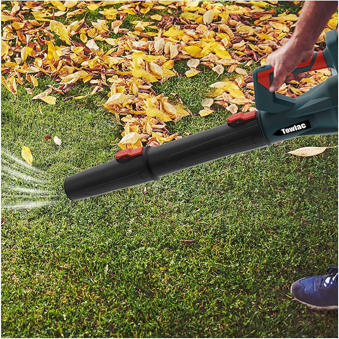 580CFM Cordless Leaf Blower, 6-Speed Electric Lawn Blower with 2x4.0Ah Battery & Charger, Lightweight Patio Cleaner for Leaves, Snow, and Debris