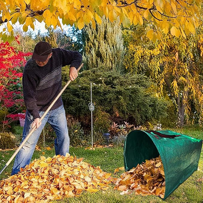 Reusable Yard Waste Bags, 40 Gallon Dustpan-Type Garden Bag 2 Pack, Heavy Duty Garden Bags for Lawn Maintenance & Outdoor Recycling,Garden Waste Container for Clean Up Outdoor Debris