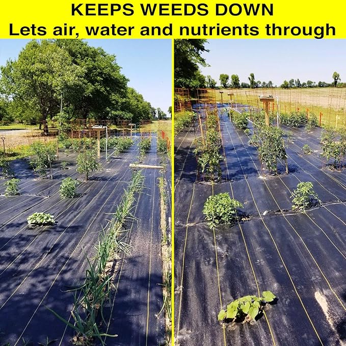 Landscape Fabric Heavy Duty 3Ft x 300Ft 3.2oz Black - Woven Weed Barrier Landscape Fabric - Weed Block - Garden Fabric Roll - Commercial Weed Control Fabric - Weed Barrier Cloth