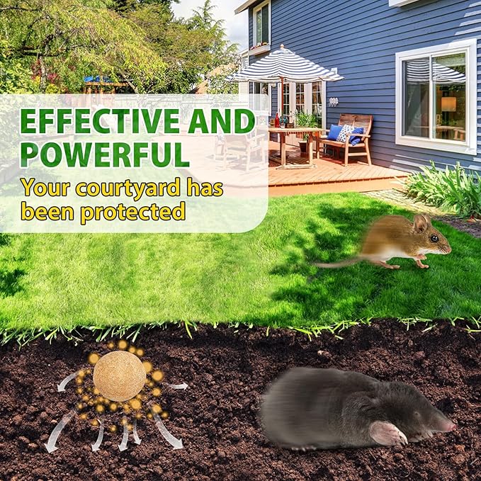 Mole Repellent Outdoor Use, Peppermint Oil to Repel Mole, Gopher, Vole Repellent, Mole Repellent for Lawn, Garden, Yard, Outdoor Use