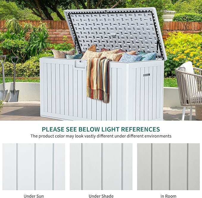 YITAHOME 200 Gallon Double-Wall Deck Box with Divider & Side Handles, Outdoor Large Storage for Patio Furniture Cushions, Garden Pool Accessories, Water Resistant & Lockable