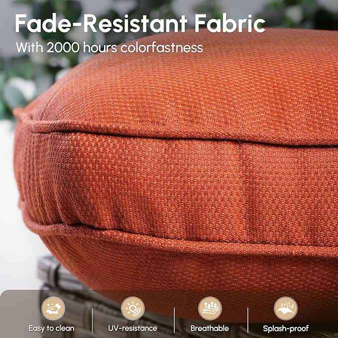 5 Pieces Patio Outdoor Furniture Set with Swivel Rocking Chairs,All Weather Wicker Rattan Patio Seating Sofa and Chair Set w/Glowing Table,Outdoor Conversation Sets for Deck Yard Garden,Red