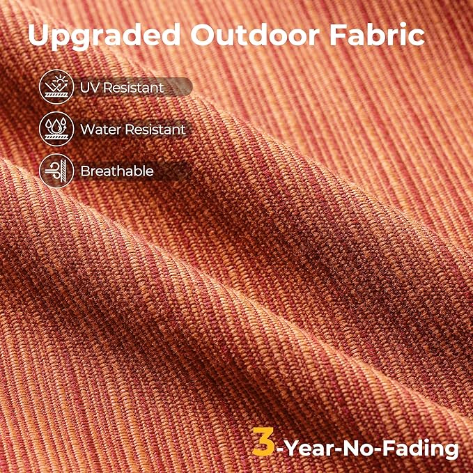 HOOOWOOO Patio Sectional Furniture Set,2 Piece Couch Set with 2 Matching Corner Chairs(Orange Red)