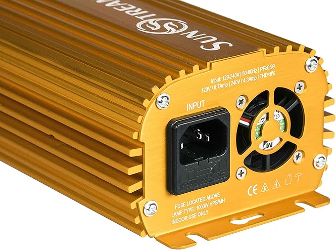 SunStream 1000 Watt HPS Light Dimmable Electronic Grow Light Ballast for Indoor Plant (Full-Yellow)