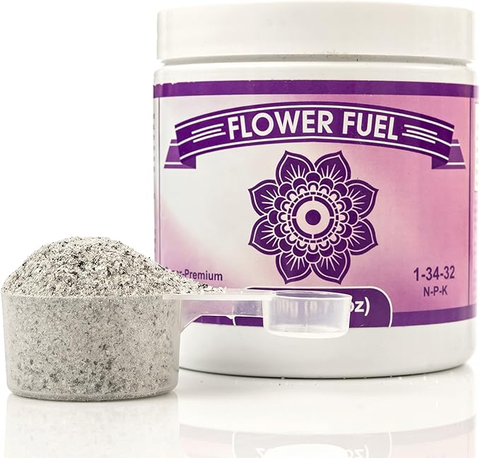 Bloom Booster and Yield Enhancer for Plants - Big, Heavy, Healthy Harvests, for Use in Soil and Hydroponics - Concentrated Phosphorus and Potassium - Flower Fuel 1-34-32, 250g