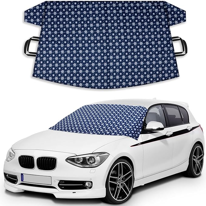 EcoNour Car Windshield Cover for Ice and Snow | Windshield Cover |600D Polyester Car Cover for Snow|Water, Heat & Sag-Proof Car Windshield Snow Cover|Winter Windshield Covers|Medium 69"x42"