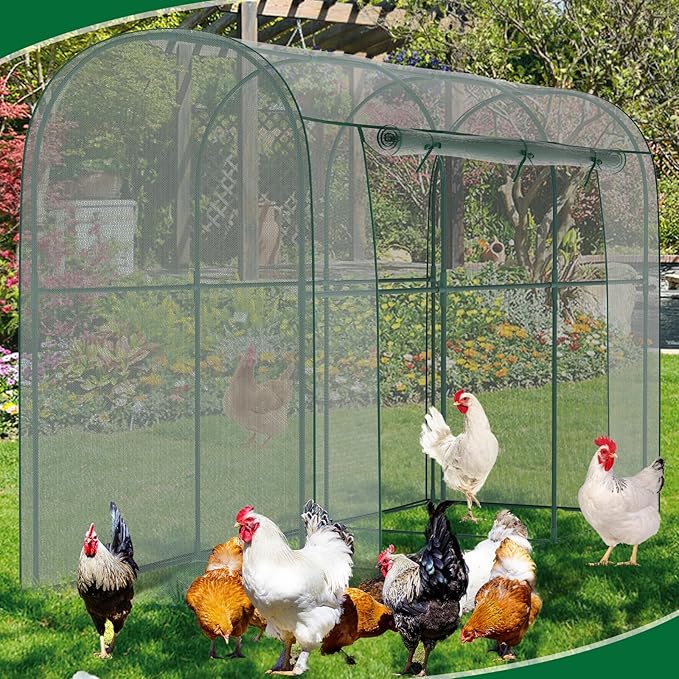 Crop Cages for Garden Plant, 9.8x3.3x6 Ft Plant Protection Netting Tent with Zippered Door, Raised Bed Cover, Garden Bed Cover with Frame, Wind-Resistant Plant Cages for Outdoor Plants