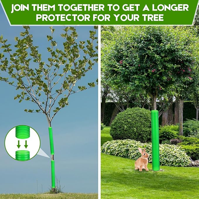 20 Pcs Corrugated Tree Guards Tubes Plastic Saplings Tree Trunk Protectors Wraps to Protect Bark from Deer, Sapling from Rodents, Mowers, Animals (15.7 x 2,Army Green)