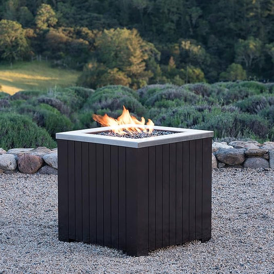 Morton Outdoor Square Stainless Steel Fire Pit