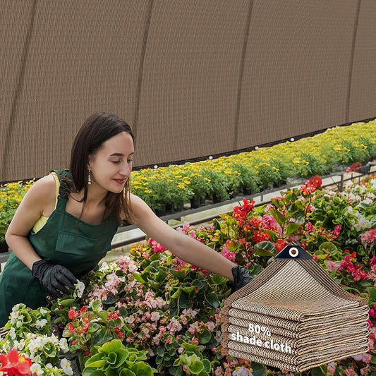 80% Sunblock Shade Cloth Net Resistant - 20x20Ft Garden Shade Mesh for Plant Cover, Greenhouse, Chicken Coop, Kennels, Tomatoes Plants