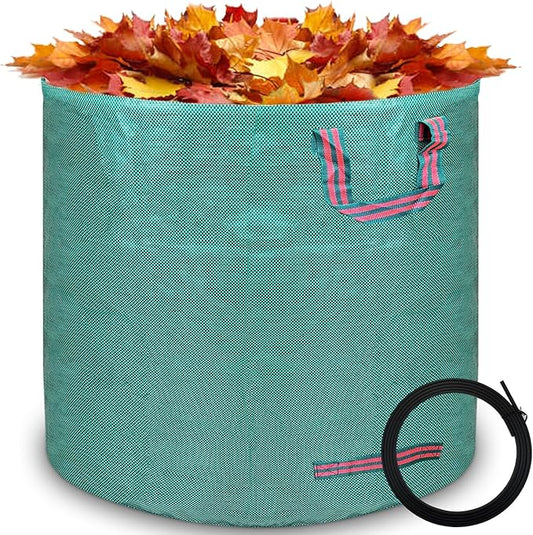Reusable yard waste bags. 72-gallon large leaf bags(1-pack) Heavy-duty yard garden bag. Leaf bags with 4 handles that can stand upright. Great for collecting leaves and grass clippings