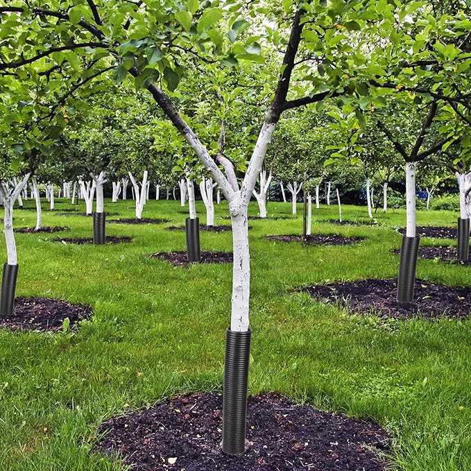20 Pcs Corrugated Tree Guards Saplings Tree Trunk Protectors from Deer Tree Tubes Guard Tube Wraps to Protect Bark, Sapling from Rodents, Mowers, Animals(15.7 x 2",Black)