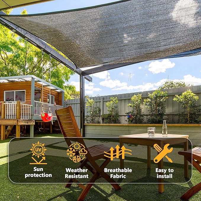 VICLLAX 30% Shade Cloth, 15x21FT Durable Black Mesh Trap with Every 3 FT Grommet, Sun Shade Fabric Netting for for Plants Cover, Greenhouse, Chicken Coop, Barn Kennel, Garden Patio