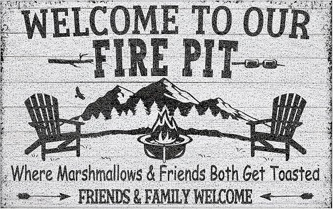 Camping Door Mat, Camper Travel Trailer RV Welcome Mat Doormat Non-Slip for Front Door Porch Indoor Outside Entrance Entryway, Camping Camper Bathroom Rug, 17x30 Inch