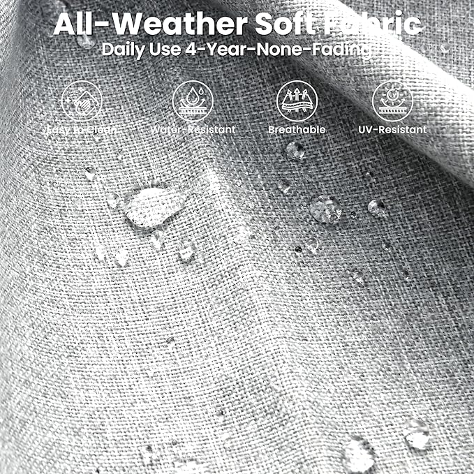 ovios Patio Furniture Set, 5 Pieces Outdoor Wicker Sofa Couch with Chairs, Ottomans and Comfy Cushions, All Weather High Back Rattan Conversation Set, Grey