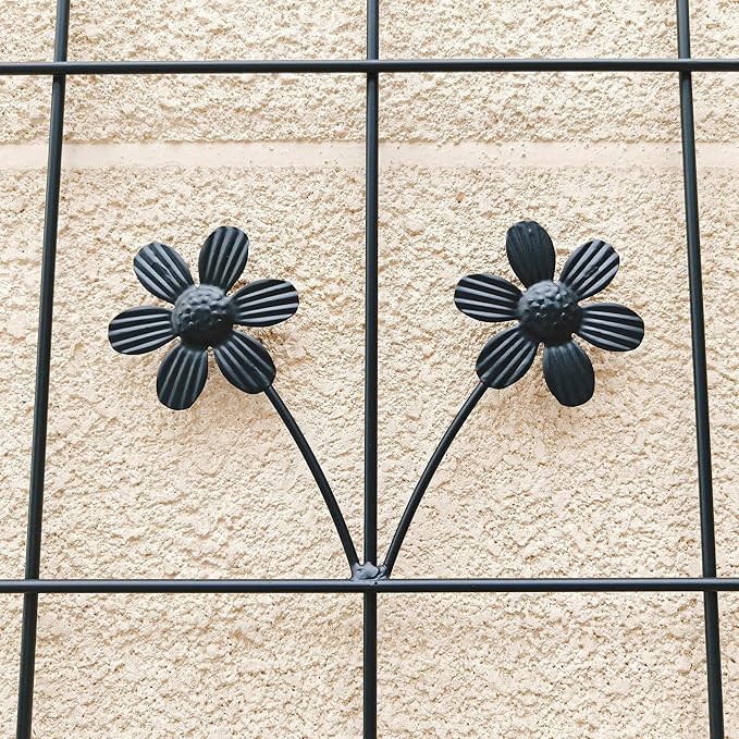 Garden Trellises, 4 Pack Black Metal Coated Rustproof Trellis for Climbing Plants Outdoor, Roses, Vines, Flowers, and Vegetables-19.7×86.7 inches