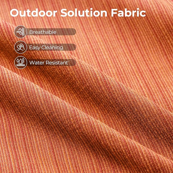 HOOOWOOO Outdoor Sectional Patio Furniture Set with Fire Pit Table,15 Pieces Wicker Conversation Sets L Shaped Couch,Extra Deep Out Door Sofa Outside Furniture with Swivel Chairs Ottomans,Brick Red