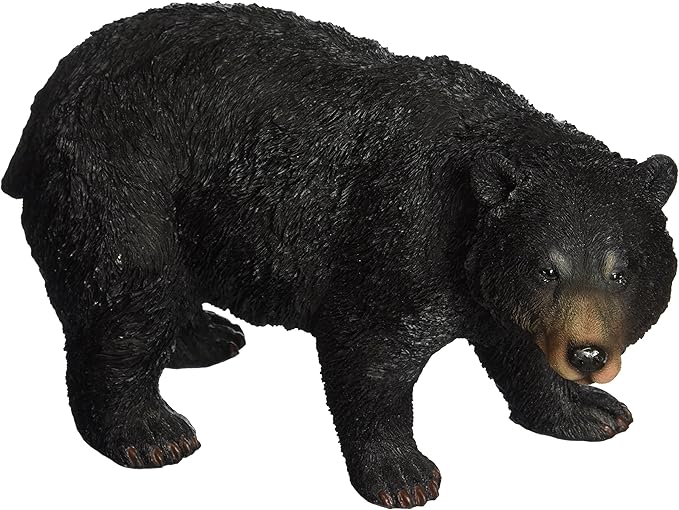 Design Toscano QM24217001 Black Bear Statue Walking, Multicolored